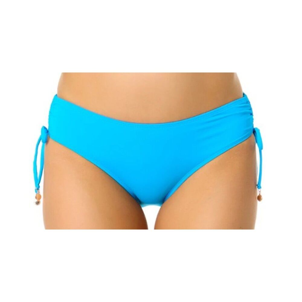 Anne Cole RET $44 Side Cinched Blue ABLU Artic Blue Bikini Swim Bottoms Size XL